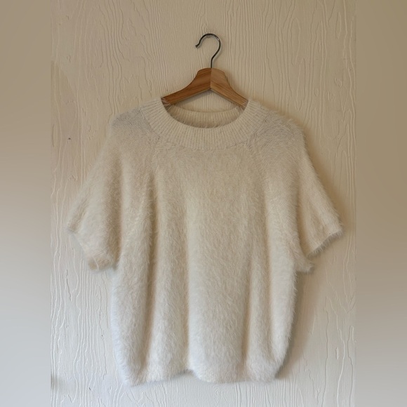 Anthropologie Pilcro Plush Fuzzy Warm White Eyelash Baby Soft Knit Sweater Shirt - Picture 5 of 11